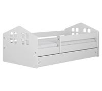 raumhirsch : Lit bébé, lit pour adolescent Kacper, disponible en 70x140 cm, 80x160 cm et 80x180 cm - Ensemble complet comprenant matelas, tiroir et barrière de sécurité