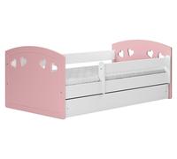 raumhirsch : Lit pour enfant et lit pour adolescent JULIA, disponible en dimensions 70x140 cm, 80x160 cm et 80x180 cm - Ensemble complet avec tiroir et barrière de sécurité