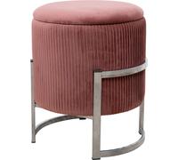 raumhirsch : Tabouret en velours PORTO avec espace de rangement et base argentée. Forme ronde, tabouret rembourré moderne