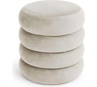 raumhirsch, tabouret SNUGGO, 42 cm - Élégant tabouret rembourré en velours, avec espace de rangement et design rond