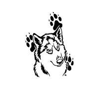 Rauque Stickers, 2 Pcs 13 cm x 9,6 cm Autocollants Décoratifs Husky pour Voitures Autocollant Créatif Chien Stickers Muraux Décoration De La Vinyle Husky Chien pour Voitures/Meubles/Fenêtres