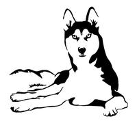 Rauque Stickers,2 PcsAutocollant De Voiture Chien Husky Stickers Muraux Décor À La Maison Vinyle Husky Chien Animal Sticker Mural 3D Occlusion De Rayures De Voiture Autocollant De Voiture 28CmX26Cm