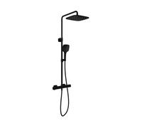 Ravak 10° Free - Set de douche avec mitigeur, 25x25 cm, 3 jets, noir mat X070643