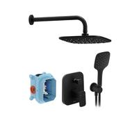 Ravak 10° - Set de douche avec mitigeur encastré, corps d’encastrement, 3 jets, noir X07S013