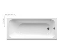 RAVAK BAIGNOIRE ACRYLIQUE RECTANGULAIRE CHROME, 1600 x 700 mm, sans pieds, blanc