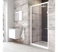 Ravak Blix - Porte de douche BLDP2-110, 107-111 cm, blanc/verre clair 0PVD0100Z1