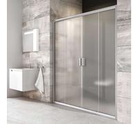 Ravak Blix - Porte de douche en quatre parties BLDP4-170, 167-171 cm, satin/verre Grape 0YVV0U00ZG