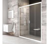 Ravak Blix - Porte de douche en quatre parties BLDP4-200, 197-201 cm, blanc/verre clair 0YVK0100Z1