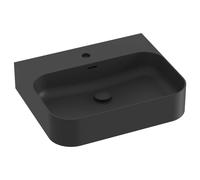 Ravak Ceramic - Lavabo 55 x 45 cm, avec trop-plein, trou de robinetterie, noir mat XJX0D155005