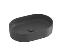 Ravak Ceramic - Vasque à poser 55 x 37 cm, sans trop-plein, sans trou de robinetterie, anthracite XJX03155000