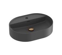 Ravak Ceramic - Vasque à poser 55 x 40 cm, avec trop-plein, trou de robinetterie, anthracite XJX03155001