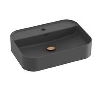 Ravak Ceramic - Vasque à poser 55 x 40 cm, avec trop-plein, trou de robinetterie, anthracite XJX03155004