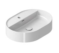 Ravak Ceramic - Vasque à poser sur plan, 6x4 cm, avec trop-plein, un trou pour robinetterie, blanc XJX01155003