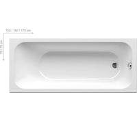 Ravak Chrome - Baignoire rectangulaire 170x75 cm, blanc C741000000