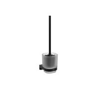 Ravak Chrome - Brosse WC mural avec support, verre/noir mat X07P1384