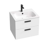 Ravak Chrome II - Meuble pour lavabo, 60x50x49 cm, 2 tiroirs, blanc brillant X000001744