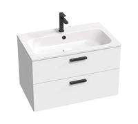 Ravak Chrome II - Meuble pour lavabo, 80x50x49 cm, 2 tiroirs, blanc brillant X000001746