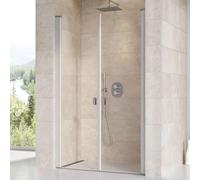 Ravak Chrome - Porte de douche en deux parties CSDL2-100, 975-1005 cm, satiné/verre transparent 0QVACU0LZ1