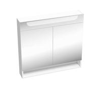 Ravak Classic II - Armoire de toilette avec éclairage LED, 80x14x76 cm, 2 portes, blanc brillant X000001471