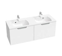 Ravak Classic II - Meuble lavabo 129x45x47 cm, 2 tiroirs, blanc/gris brillant X000001483