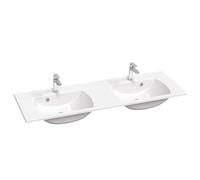 Ravak Classic Slim - Double-lavabo, 130x45 cm, avec trop-plein, 2 trous pour robinetterie, blanc XJX01113001