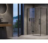 Ravak Cool! - Paroi de douche, 80x195 cm, noir/verre clair X9VV40300Z1