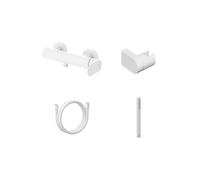 Ravak Eleganta - Mitigeur de douche EL 032.10WV.+S avec accessoires, blanc mat X07S139