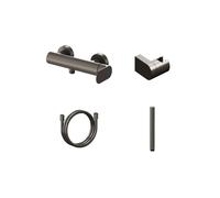 Ravak Eleganta - Mitigeur de douche EL 032.20GB.+S avec accessoires, graphite brossé X07S141