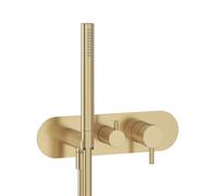 Ravak Espirit - Mitigeur de douche encastré, pour deux sorties, avec accessoires, aspect doré brossé X070611