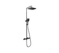 Ravak Flat - Set de douche avec thermostat, 25x25 cm, 3 jets, noir X070443