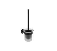 Ravak Kona - Brosse WC mural avec support, verre/noir mat X07P1311