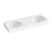Ravak Lite - Double-lavabo 120x45 cm, sans trop-plein, sans trous pour robinetterie, blanc XJX01312001