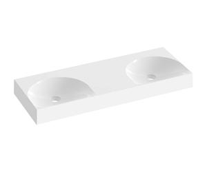 Ravak Lite - Double-lavabo 120x45 cm, sans trop-plein, sans trous pour robinetterie, blanc XJX01312001