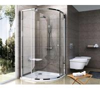Ravak Pivot - Cabine de douche quart de cercle PSKK3-80, 77-80 cm, cadre chrome satiné/verre clair 37644U00Z1