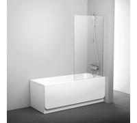 Ravak Pivot - Paroi de baignoire, 80x140 cm, satin/verre clair 79840U00Z1