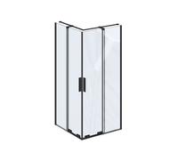Ravak Roll - Cabine de douche 90x90 cm, noir/verre transparent X14V70300Z1