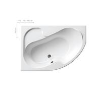 Ravak Rosa I baignoire d’angle 140x105 cm côté gauche blanc CI01000000