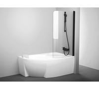 Ravak Rosa - Paroi de baignoire CVSK1-140/150 D, 85x150 cm, noir/verre clair 7QRM0300Y1