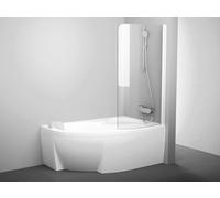 Ravak Rosa - Paroi de baignoire CVSK1-160/170 D, 100x150 cm, blanc mat/verre clair 7QRS0E00Y1