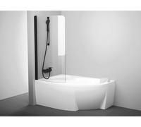 Ravak Rosa - Paroi de baignoire CVSK1-160/170 G, 100x150 cm, blanc mat/verre clair 7QLS0300Y1