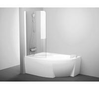 Ravak Rosa - Paroi de baignoire CVSK1-160/170 G, 100x150 cm, blanc mat/verre clair 7QLS0E00Y1