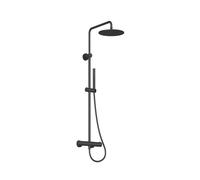 Ravak Spring - Set de douche avec thermostat, diamètre 25 cm, noir mat X070558