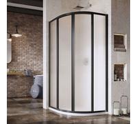 Ravak Supernova - Cabine de douche quart de rond en quatre parties SKCP4-80, 78-80 cm, noir/verre Grape 3114O302ZG