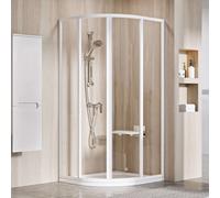 Ravak Supernova - Cabine de douche quart de rond en quatre parties SKCP4-90, 88-90 cm, blanc/verre clair 3117O102Z1