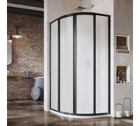 Ravak Supernova - Cabine de douche quart de rond en quatre parties SKCP4-90, 88-90 cm, noir/Pearl 3117O30211