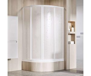 Ravak Supernova - Cabine de douche quart de rond en quatre parties SKCP4-90 Sabina, 88-90 cm, blanc/Pearl 31177V10011