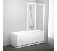 Ravak Supernova - Pare-baignoire pliant en deux parties VS2 105, 105x140 cm, blanc/pluie 796M010041