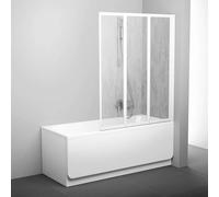 Ravak Supernova - Pare-baignoire pliant en trois parties VS3 130, 130x140 cm, blanc/pluie 795V010041