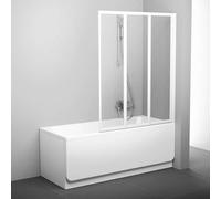 Ravak Supernova - Pare-baignoire rabattable en trois parties VS3 130, 130x140 cm, blanc/verre transparent 795V0100Z1