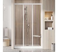 Ravak Supernova - Porte de douche en trois parties ASDP3-100, 97-101 cm, blanc/verre clair 00VA01R2Z1